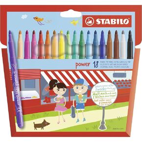 أقلام تلوين محفظة Stabilo Power ، مجموعة من 18 ، متعددة الألوان