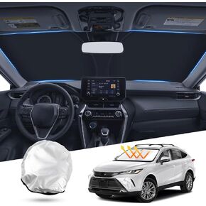 T TGBROS الزجاج الأمامي الشمس الظل مخصص صالح لعام 2024 سوبارو Crosstrek الملحقات طوي الشمس درع عاكس البوليستر قناع الشمس غطاء كتلة الحرارة والحماية من الشمس