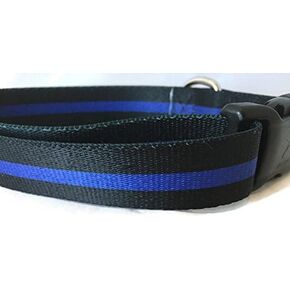 طوق كلب الشرطة ، Caninedesign ، مشبك إطلاق جانبي ، عرض 1 بوصة ، قابل للتعديل ، نايلون ، متوسط ​​وكبير (خط أزرق رفيع ، 15-22 بوصة)