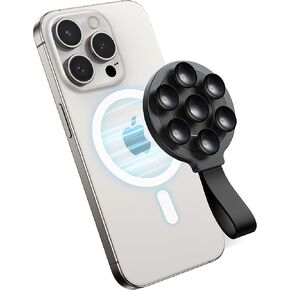 JOYROOM Magnetic Suction Cup Phone Mount, Silicone Suction Phone Case Grip Stand Holder for MagSafe, Hands-Free Mirror Shower Phone Holder Mount Fit iPhone 15 Pro Max, TikTok Creator|Videos|Selfies