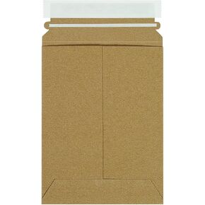Ship Now Supply 6 × 8 "STAYFLATS العلامة التجارية الصارمة المسطحة ، Kraft (حزمة 100) مراسلات مستندات الصور ، قشر وختم الإغلاق ، الشريط المسيل للدموع فتح سهلة.