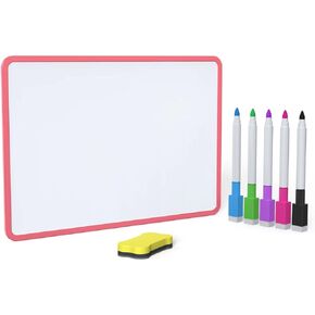 Small Whiteboard for Kids, Magnetic Dry Erase White Board with A4 Size, Double Sided Magnetic Whiteboard for School. (Blue)