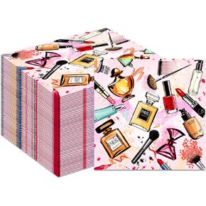 40pcs مناديل مكياج سبا متعددة الألوان ، 13 "× 13" ، مناديل من الورق المكونة من 3 طبقات لزخارف حفلات الماكياج