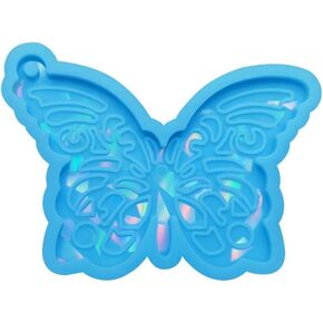 1pc Blue Butterfly Silicone Mold, Holographic Resin Silicone Mold Resin Keychain Mold DIY Jewelry Resin Casting Molds for Arts,Crafts and Sewing, Casting Molds,DIY Accessory Casting Supplies