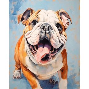 SVINOILER Adults Paint by Number Kits, English Bulldog, Paint by Number Kits on Canvas, DIY Oil Paintings for Beginners Arts and Crafts, 40x50cm No Frame