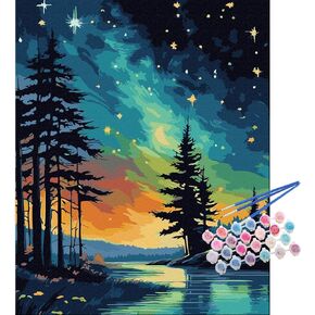 TOCARE 2 Pack Paint by Numbers Kit for Adults,16x20inch Beach Sunset Paint by Number Canvas, Adult Paint by Number Kits Love Heart in Kuwait