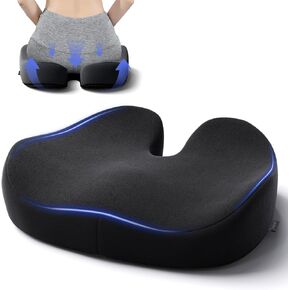 Seat Cushions for Office Chairs - Large Office Chair Cushion for Butt - Memory Foam Seat Cushion for Tailbone Pain Relief | 18.1x16.5 Inches (Soft Purple)