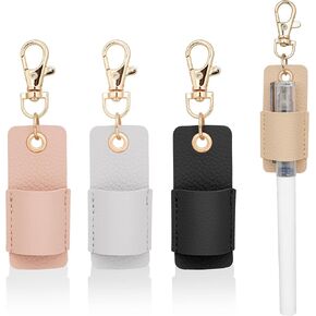 4 Pack Pen Holder with Clips, Portable Vegan Leather Pen Loop Holder, Lanyard Pen Holder Clip for Signature, Fountain, Ballpoint, Marker Pens