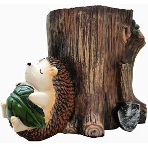 EatingBiting Hedgehog Pencil Pen Holder Resin Desk Organizer Stationery Container Desktop Storage for Home Office Birthday Gifts Pot Holder Toothbrush Holder