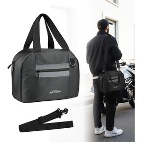 Motorcycle Helmet Bag, Motorcycle Helmet Case with Pocket & Strap, Powersports Helmet Bags with Soft Rubber Zips & Reflective Strip