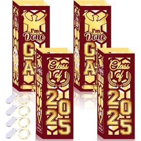 6 PCS TABLE TABLE CENTER CENTERSES BOXES ، فئة 2025 صناديق فانوس التخرج مع مصابيح LED تهنئة التخرج زخارف طاولة التخرج (الأزرق)