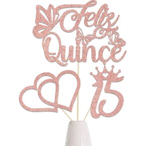 12pcs Feliz Quince Centerpiece Sticks 15 عيد ميلاد محور زخارف للفتاة MIS 15 سنة زخارف الحفل