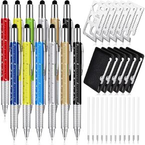SABARY 36 PCS مجموعة هدايا Multitool Pen للرجال أبي أبي بما في ذلك 12 PCS 6 في 1 أداة القلم BULK 12 PCS الفولاذ المقاوم للصدأ 11 في 1 أداة الائتمان الافتتاحية البيرة و 12 PCS تعبئة أسود (لون مشرق)