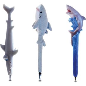 Puzzled Shark Planet Pen and Plush Pen - Ocean Sea Life Theme - Set of 3 - - Item #K3620-3657-5528