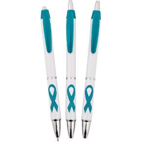 Teal Ribbon Awarness Ribbon Grip Ambens - 24 قطعة - جمع التبرعات والحدث واللوازم الحزبية
