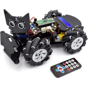 Adeept 4WD Omni-Directional Mecanum Wheels Kit Robotic Car Kit متوافق مع Raspberry Pi Pico DIY STEM STEM REMOTE REBOT ROBOT مع شاشة LCD1602