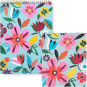 Kate Spade New York Large 11.75 "× 8.5" حزمة دفتر حلزوني أعلى مع 8.25 "× 6.75" دفتر حلزوني مخفي (Safari Floral)