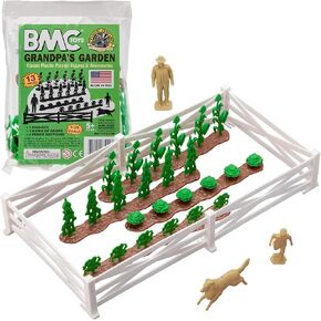 BMC Classic Marx Grandpa's Garden - 13pc Plastic Farm Dog & Crops Playset