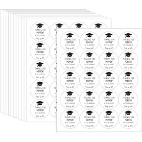 200 Pieces Thanks for Popping by to Celebrate Graduation Popcorn Stickers Class of 2025 Thanks for Popping by Stickers for Popcorn Treat Snack Goodie Bags Graduation Party Favors, 1.6 Inches