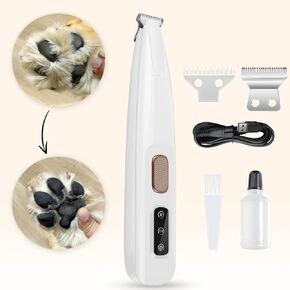 Dog Paw Trimmer - طقم الاستمالة ضوضاء منخفضة للغاية مع شفرات بديلة للكفوف ، العيون ، الأذنين ، الوجه والركبة - مناسبة للقطط والكلاب (مجموعة واحدة)