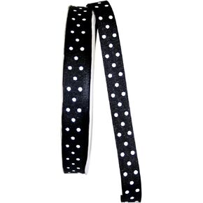 Reliant Ribbon Grosgrain Confetti Dot Ribbon, 5/8 Inch X 50 Yards, Black/white