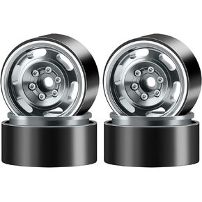 1.9 حافة عجلة Beadlock ، 177g عجلات Beadlock Aluminium Beadlock لـ 1/10 RC Crawler SCX10 TRX6 VS4-10 GEN7 GEN8 ترقيات ، 4 مساءً (الفضة المطلية)