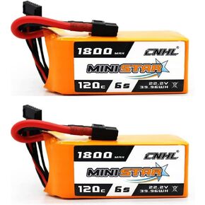 CNHL 1800MAH 6S LIPO Battery 22.2V 120C مع XT60 PLUCT FOR RACING RC Airplane ، RC BOAT ، HELI Airplane ، Drone FPV (حزمان)