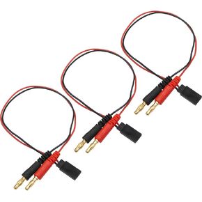 3pcs RC Banana Plugs 4mm Bullet Connector to Jr Plug Adapter 22awg 30cm (11.8inch) شحن كابل لرواد Rc Quadcopter Lipo Batteries محول السيارة