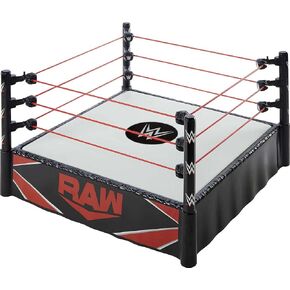 WWE Superstar Ring (14 in) with Spring-Loaded Mat & Real Flex Ropes for Action Figures; Gift for Ages 6 Years Old & Up