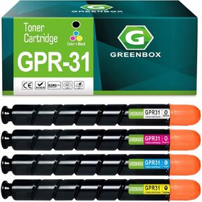 Greenbox المعاد تصنيعها 2790b003aa 2802b003aa 2798b003aa 2794b003aa toner startridge presentive canon gpr 31 npg-46 exv29 لـ imagerunner c5030 c5035 c5235 c5240 c5240 c5255 (kcmy ، 4 pk)