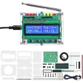 FM Radio Kit,DIY Soldering Projects Radio with LED Flashing Lights FM 87-108MHz Soldering Practice Kit DIY Radio Kit for Learning Teaching STEM Education Ideal Gift for Family and Friends