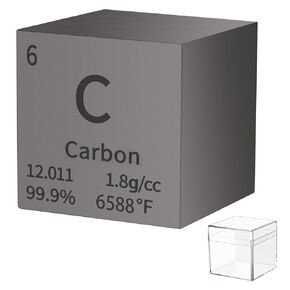 Carbon Cube Metal Density Cubes Pure Metal High Density Element Cube for Element Collections Lab Experiment Material Hobbies DIY Teacher Science Creative Gift (C 1inch)