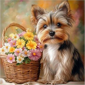 Sjutouci Diamond Art Painting Kits للبالغين ، مجموعات فن الكلاب الماس للمبتدئين ، 5D DIY Clof Drill Gem Craft for Home Decor Gift 11.8x11.8inch ، Animal