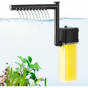 FEDOUR 10W 20W Aquarium Submersible Filter, Quiet Fish Tank Internal Filter with Spray Bar, Powerful Aquarium Filter for 5-100 Gallon Tank (10W for 5-30Gallon)