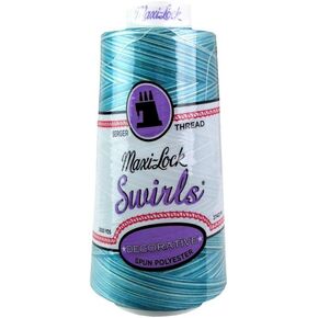 Through American & Efird Maxi-Lock Swirls ، الأزرق ، 4.63 × 2.13 × 2.13