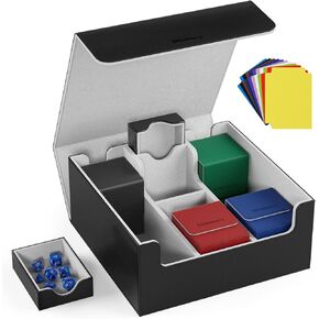 Mlikero 4 Color Deck Box and Toploaders Case with Dice Tray