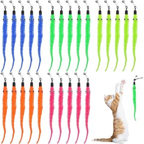 25 PCS Cat Wand Toansment Wand Wand Wand Words Worms Reponacties Endactories Dental Toy Expensives مع Bells Interactive للعب الدعال ومطار