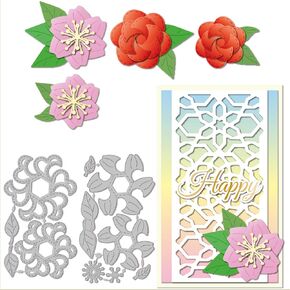 Globleland Spring Petal Pocket Flower Cutting يموت لبطاقة صنع الزهرة والأوراق القتلى يموت يموت زهرة قطع يموت ل DIY Scrapbooking Journal