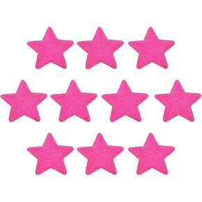 Meccanixity Big 5 Star Selecins تصحيحات الحديد المطرزة على تصحيح خياطة ترتيل لإصلاح الملابس أحذية الظهر ديكور 90x90mm/3.54x3.54 ، حزمة 10 (Rose Red)