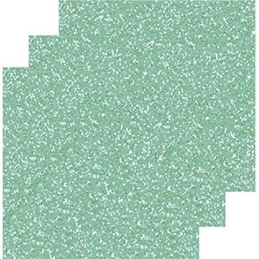 10"x12"(1 Foot)3-Sheets,Siser Glitter Iron-on Heat Transfer Vinyl HTV for T-Shirts(Mint)