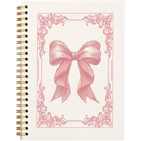 Pink Bow Coquette Notebook Journal ، Preppy Notebook ، Girly Notebook ، دفتر جمالي وردي ، ملحقات مكتب Pink للنساء ، اللوازم المكتبية Preppy ، دفتر SPORAL SPOORT 5.5 × 8.3