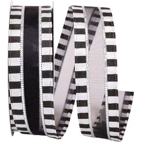 Reliant Ribbon 93884W-984-09J Art_and_Craft_Supply, Black/White
