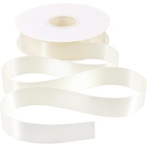 Solid Color Satin Ribbon 1 inch x 50 Yards Roll Tan Double Faced for Gift Wrapping Crafts Wedding Decoration, Wedding Invitation Card, Birthday Party Decoration