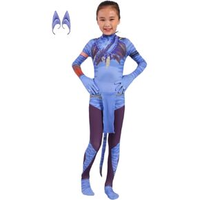 Avatar Costume for Kids, Anime Costume Halloween Cosplay Jumpsuit Tights Bodysuit Stage Costumes for Children Girls Boys