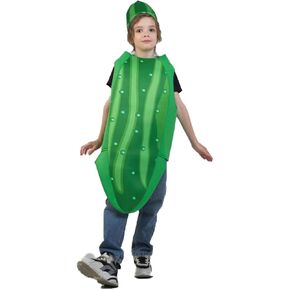 Dsplay Pickle Costume Kids Cosplay Green Cucumber Jumpsuit Aalloween Girl Boy