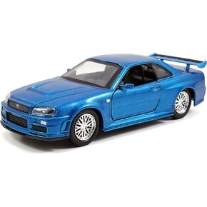 Nissan Fast & Furious Brian's 2002 Skyline GT -R R34 Blue 1:32 Die - سيارة مصبوب