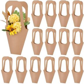 WWT 20 PCS الأكياس الزهرة للباقات ، وأكياس باقة الزهور مع مقابض ، مستلزمات زهور لحفل زفاف عيد الأم