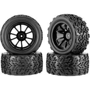 4pcs إطارات RC Black RC 12 مم عجلات وإطارات الإطارات 1:10 إطارات وعجلات