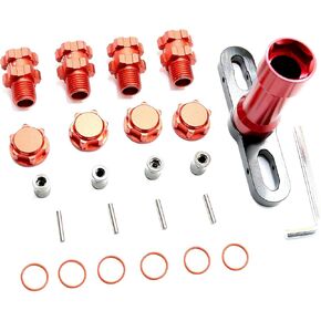 Extension +10MM Wheel Hex Hub Nut 14MM to 17MM Wrench for 1/10 Arrma Big Rock Senton Granite Vorteks 3s blx & 550 Mega +10MM Wide Series Upgrades Part Red