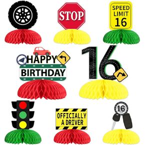 Funmemoir 16th Decortations Decortations for Boys Boys Recomed Rigy 8pcs SPEED LIMIS